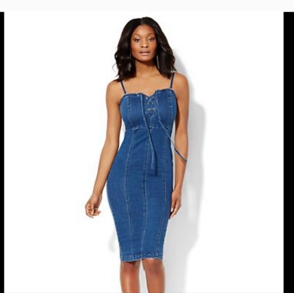 New York and Company fitted demin dress.